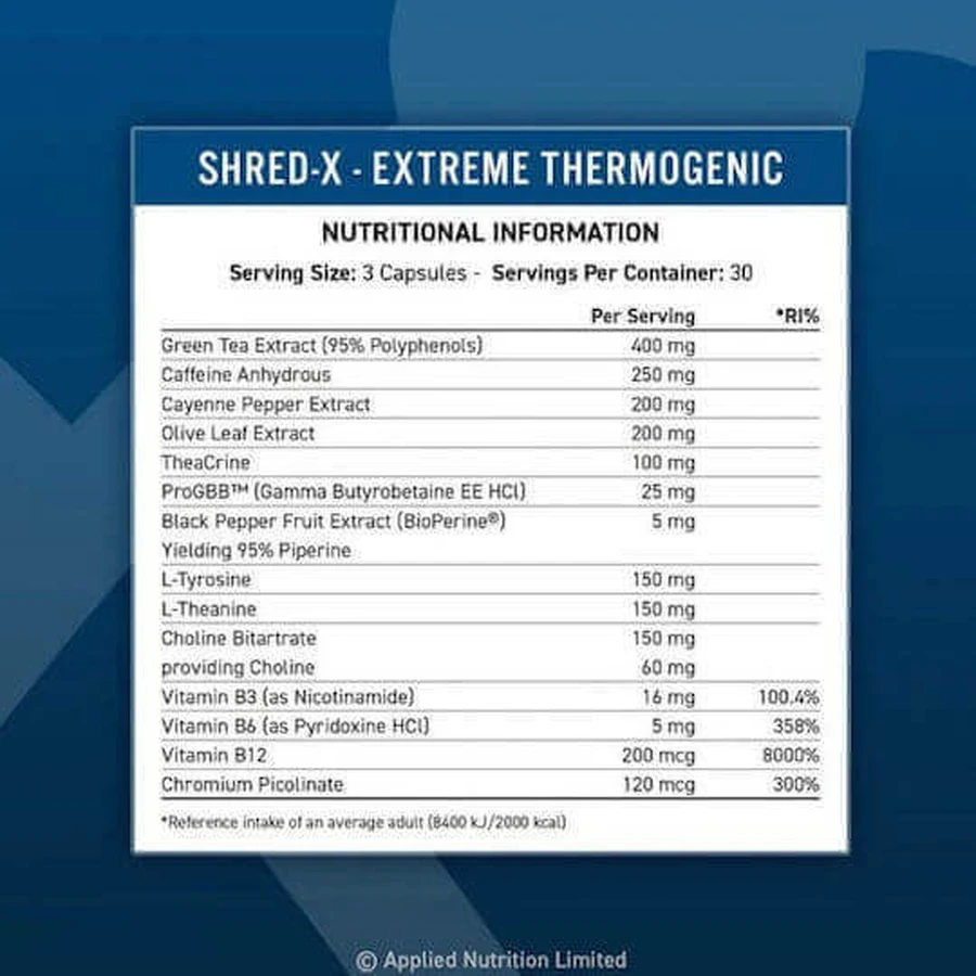 Applied Nutrition Shred-X Shred-X Extreme Thermogenic 3000mg 90 капс.: ціни та характеристики