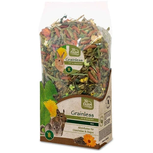JR Farm (Джиер Фарм) Grainless Health Mix Chinchilla & Degu – Повнораціонний беззерновий корм з сирою клітковиною для шиншилл, дегу, 600 г