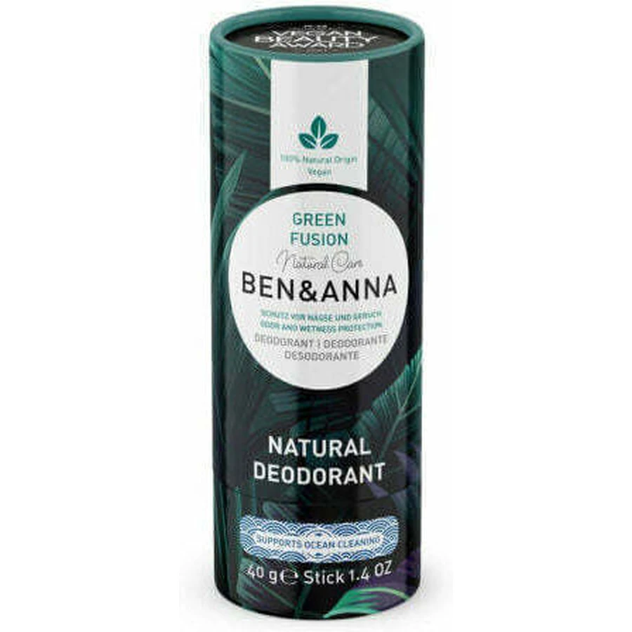 Ben & Anna Green Fusion Натуральний дезодорант Ben & Anna Green Fusion Натуральний дезодорант-стік Aluminium Free 40гр: ціни та характеристики