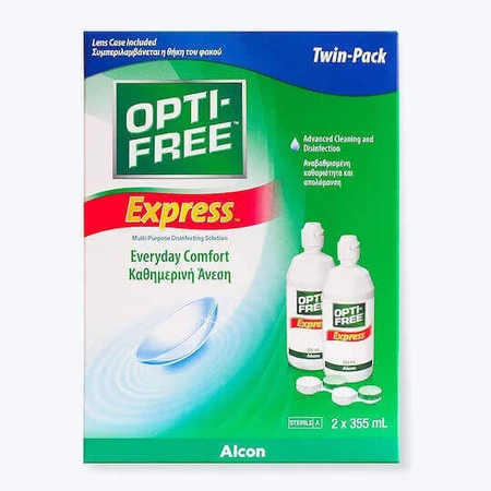 Alcon Opti-Free Express 2 штуки з футлярами для контактних лінз Розчин для контактних лінз 355 мл: ціни та характеристики
