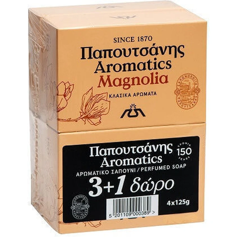 Мило для тіла Papoutsanis Soap Bar Aromatics Magnolia Soap Bar 4x100gr: ціни та характеристики