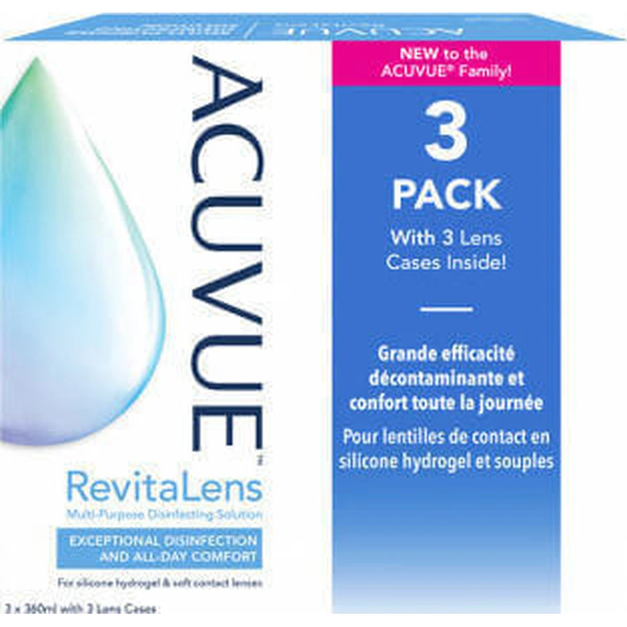 Johnson & Johnson Acuvue Revitalens Раствор для контактных линз 3x360 мл: цены и характеристики