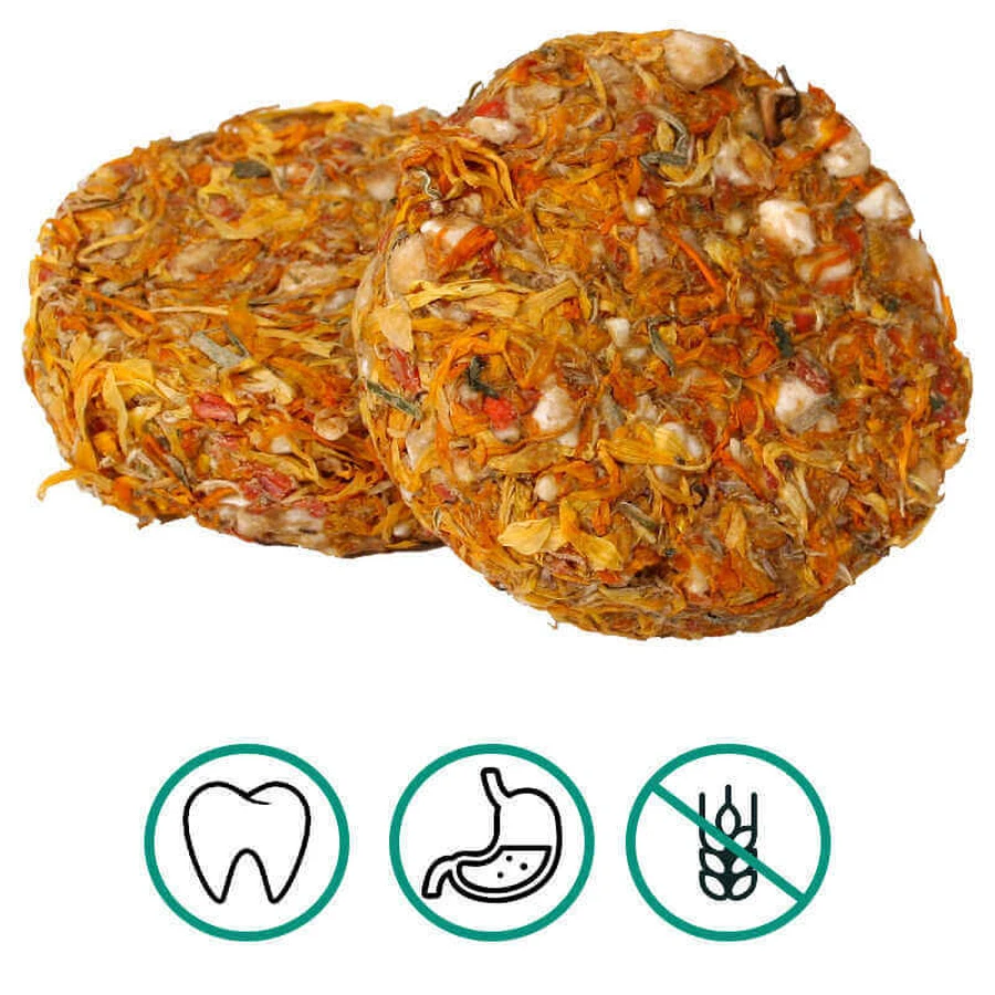 JR Farm (Джиер Фарм) Grainless Herb Rolls Marigold & Banana - Беззерновые травяные роллы с бархатцами и бананом для грызунов, 80 г: цены и характеристики