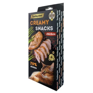 Lucky Star Creamy Snack Chicken Ласощі Лагідне пюре з м'яса курки у стіках для котів, 6х10 г