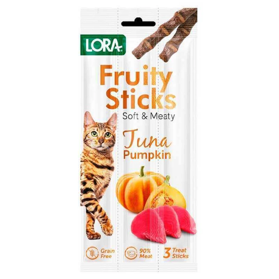 Lora Fruity Sticks Soft&Meaty Tuna Pumpkin Жевательные лакомства с тунцом и тыквой для взрослых котов, 3х5 г: цены и характеристики