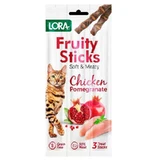 Lora Fruity Sticks Soft&Meaty Chicken Pomergranate Жевательные лакомства с курицей и гранатом для взрослых кошек, 3х5 г