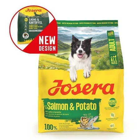 Josera Adult Salmon & Potato – сухой беззерновой корм с лососем и картофелем для собак всех пород, 900 г.: цены и характеристики
