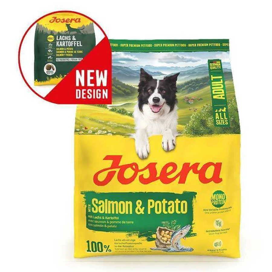 Josera Adult Salmon & Potato – сухой беззерновой корм с лососем и картофелем для собак всех пород, 900 г.: цены и характеристики