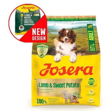 Josera Adult Lamb &Sweet Potato - Сухий беззерновий корм з ягням і бататом для собак, 900 г: ціни та характеристики