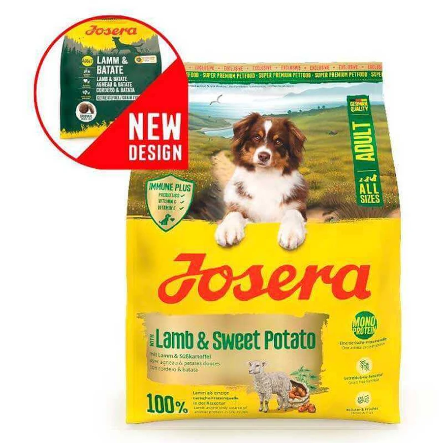 Josera Adult Lamb &Sweet Potato - Сухий беззерновий корм з ягням і бататом для собак, 900 г: ціни та характеристики