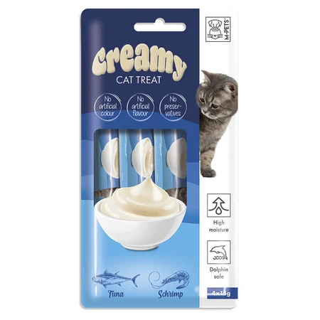 M-Pets Creamy Cat treat Tuna&Shrimp Ласощі Крем з тунцем та креветками для котів, 60 г: ціни та характеристики