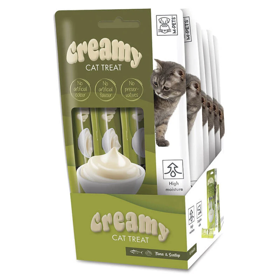 M-Pets Creamy Cat treat Tuna&Scallop Ласощі Крем з тунцем та морськими гребінцями для котів, 60 г: ціни та характеристики