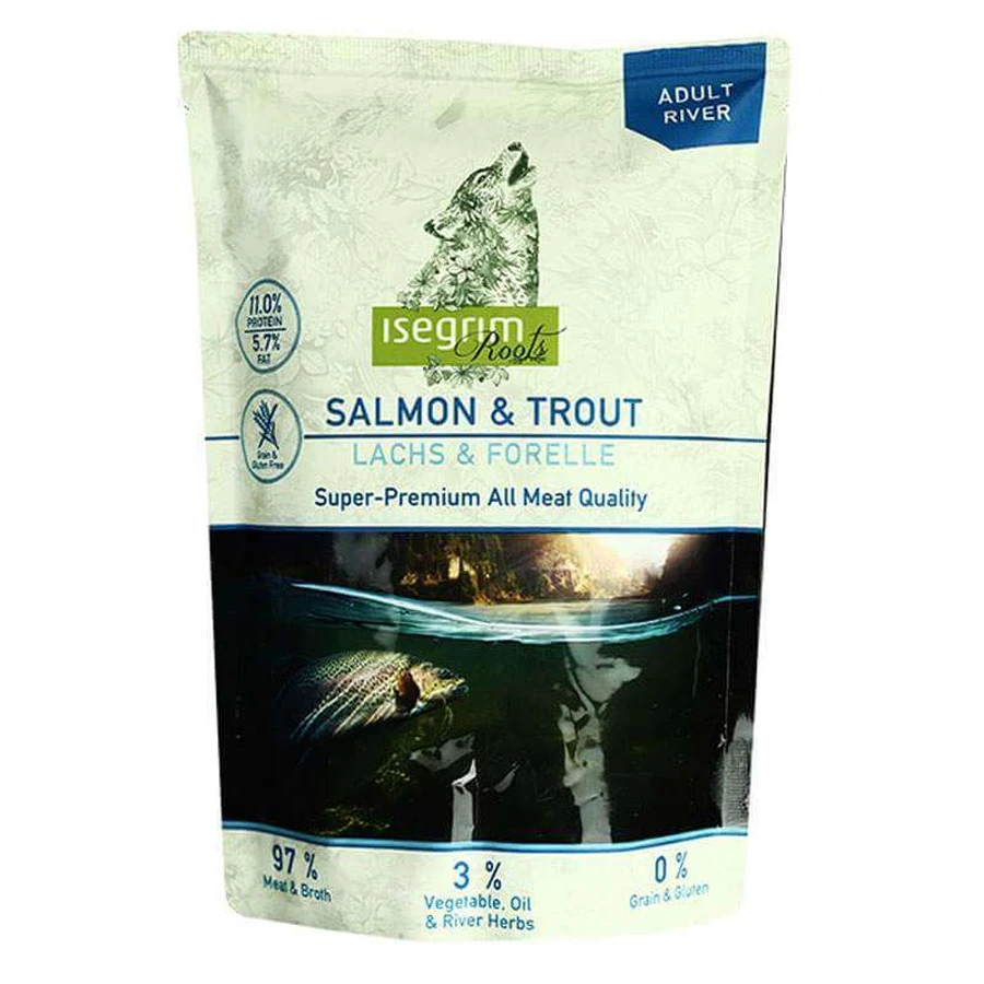Isegrim Pouch Roots Salmon & Trout Консервований корм з лососем і фореллю для дорослих собак, 410 г: ціни та характеристики