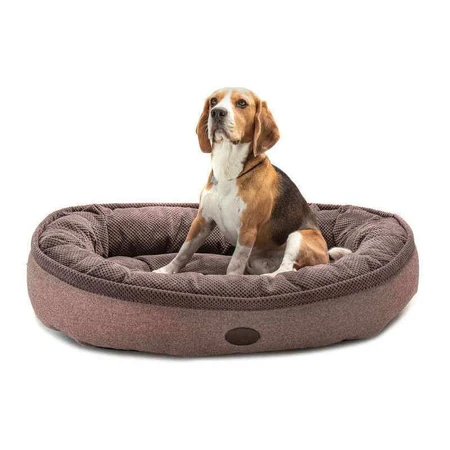 Harley & Cho (Харлі енд Чо) Donut Soft Touch Brown - Овальний лежак для собак, 100х70х21 см (Коричневий): ціни та характеристики