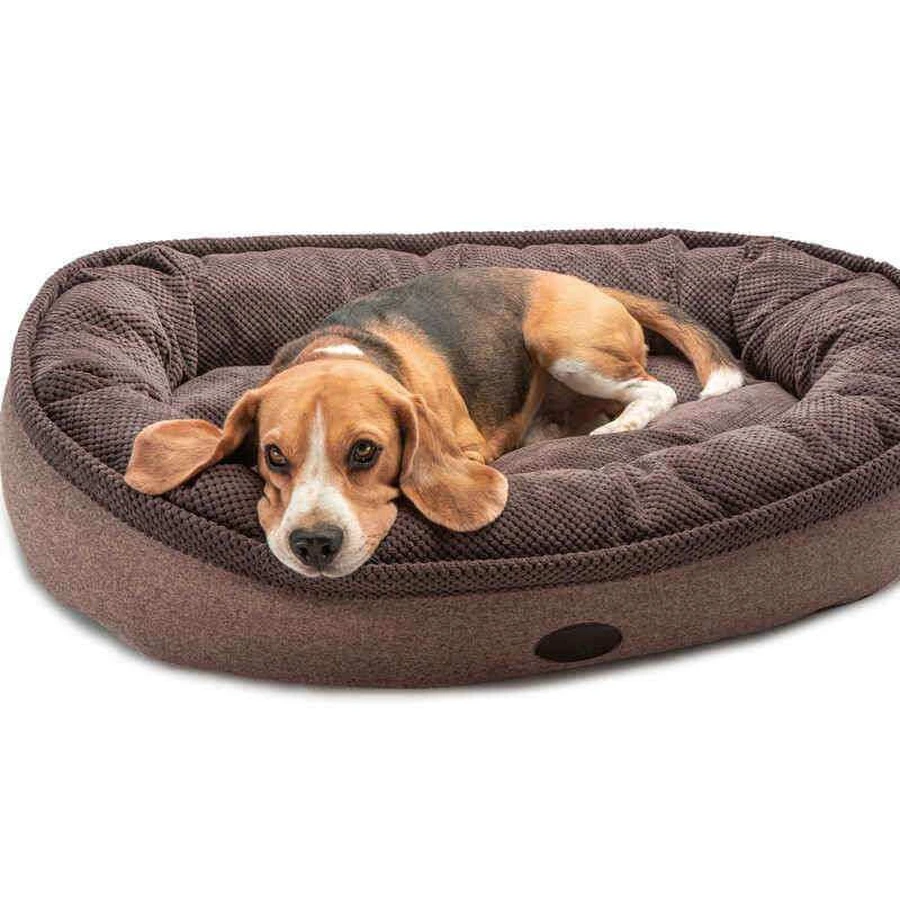 Harley & Cho (Харлі енд Чо) Donut Soft Touch Brown - Овальний лежак для собак, 100х70х21 см (Коричневий): ціни та характеристики