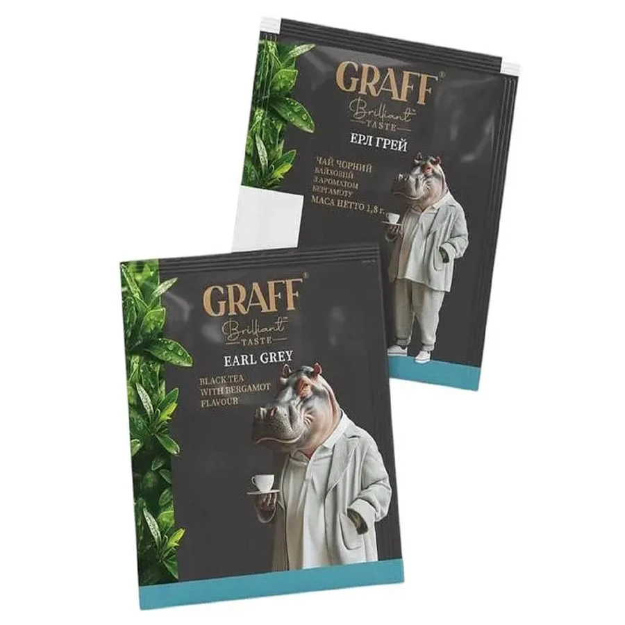 Чай чорний Graff Ерлгрей байховий з ароматом бергамота в фільтр-пакетах по 1,8 г № 20 : ціни та характеристики