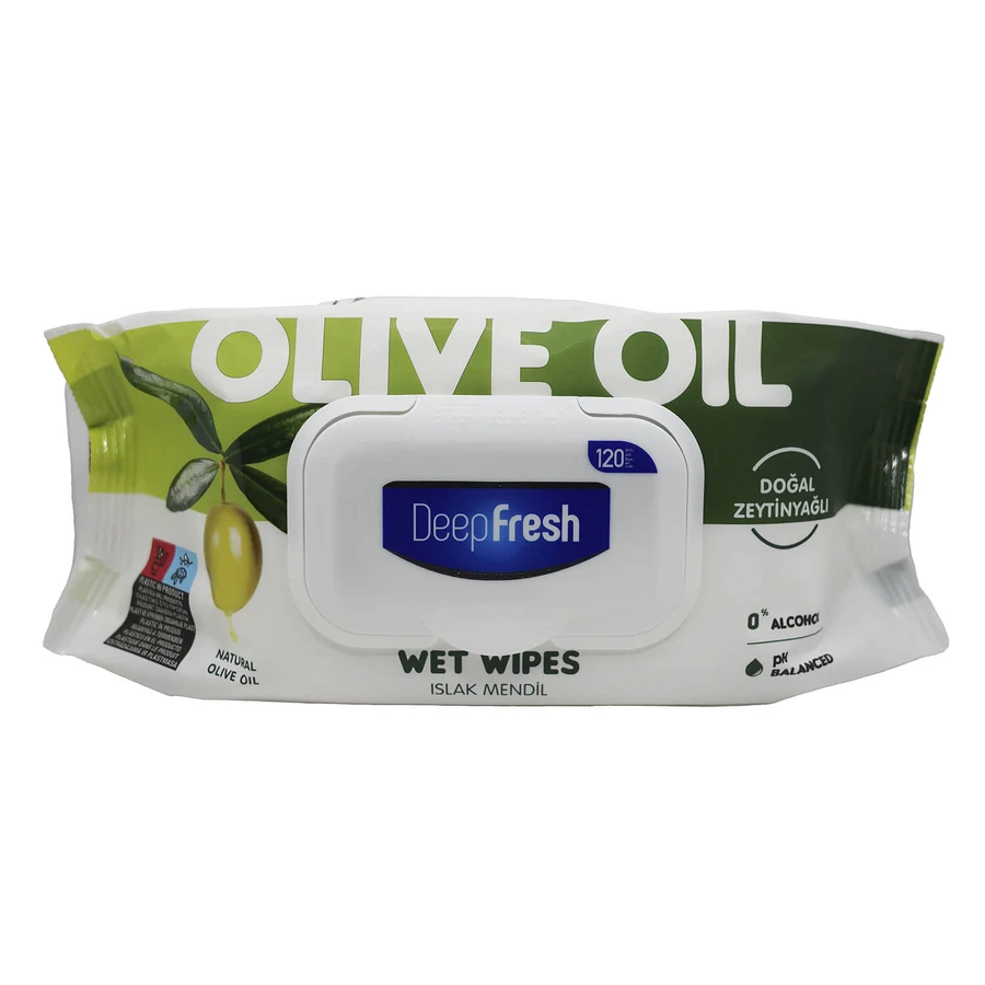 Серветки вологі Deep Fresh Green Nature Olive Oil/Green Tea з клапаном № 120: ціни та характеристики