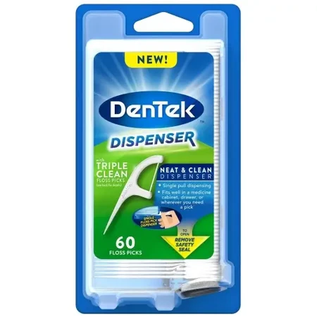 Флос-зубочистки DenTek Потрійне очищення з диспенсером 60 шт: ціни та характеристики