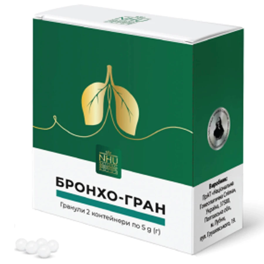 Бронхо-гран гранулы по 5 г №2 в конт. с дозат.: цены и характеристики