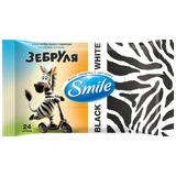 Серветки вологі Smile чорні та білі Зебруля № 24