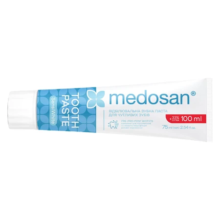 Зубна паста Medosan SensiWhite відбілююча для чутливих зубів 75 мл: цены и характеристики