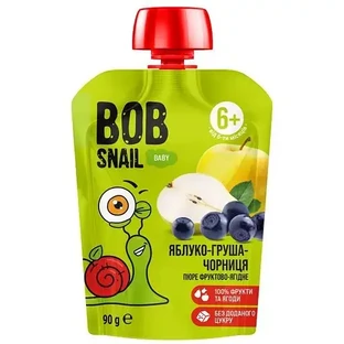 Пюре фруктовое Bob Snail Яблоко-Груша-Черника для детей от 6 месяцев 90 г