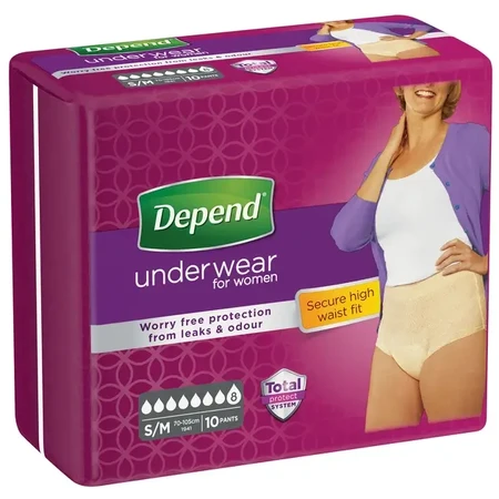Вбираюча білизна Depend Underwear Woman для жінок, розмір S/M, 10 штук: ціни та характеристики
