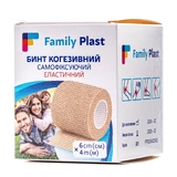 Бинт когезивный Family Plast самофиксирующий, 6 см*4 м