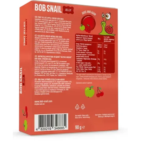 Натуральний фруктовий мармелад Bob Snail Яблуко-Вишня 90 г: ціни та характеристики