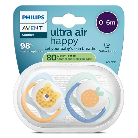 Пустышка силиконовая Avent Ultra Air SCF 080/23 0-6 месяцев, для мальчиков, №2: цены и характеристики