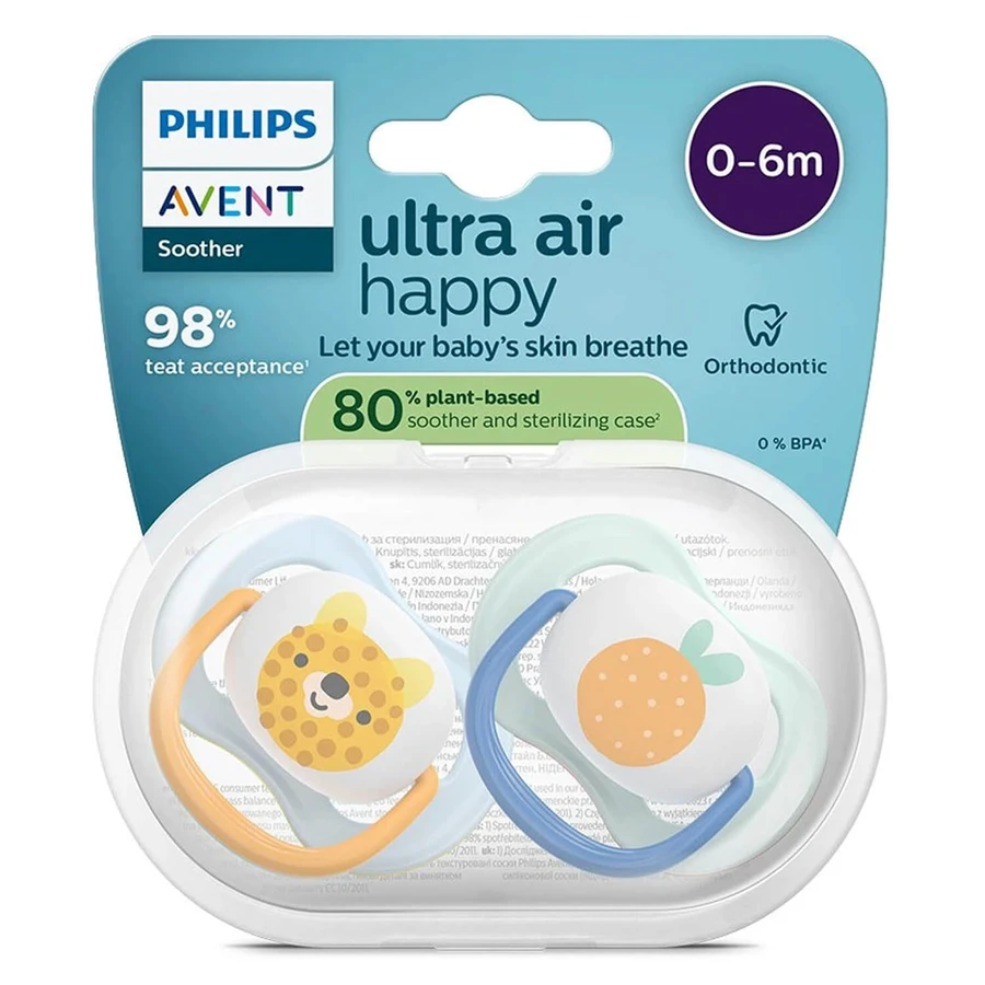 Пустышка силиконовая Avent Ultra Air SCF 080/23 0-6 месяцев, для мальчиков, №2: цены и характеристики