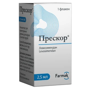 Прескор концентрат д/приг. р-ну д/інф. 2.5 мг/мл по 2.5 мл №1 у флак.