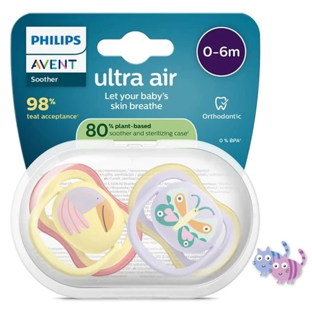 Пустышка силиконовая Avent Ultra Air SCF087/04, 0-6 месяцев, №2: цены и характеристики