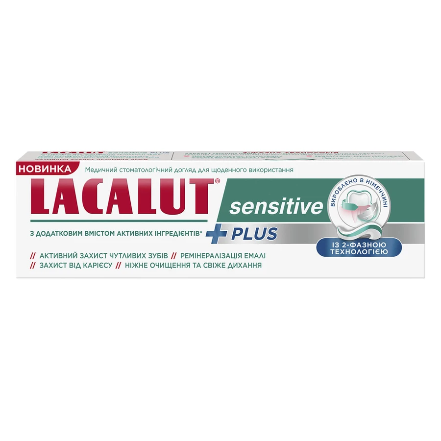 Зубна паста Lacalut Sensitive Plus, 75 мл: ціни та характеристики