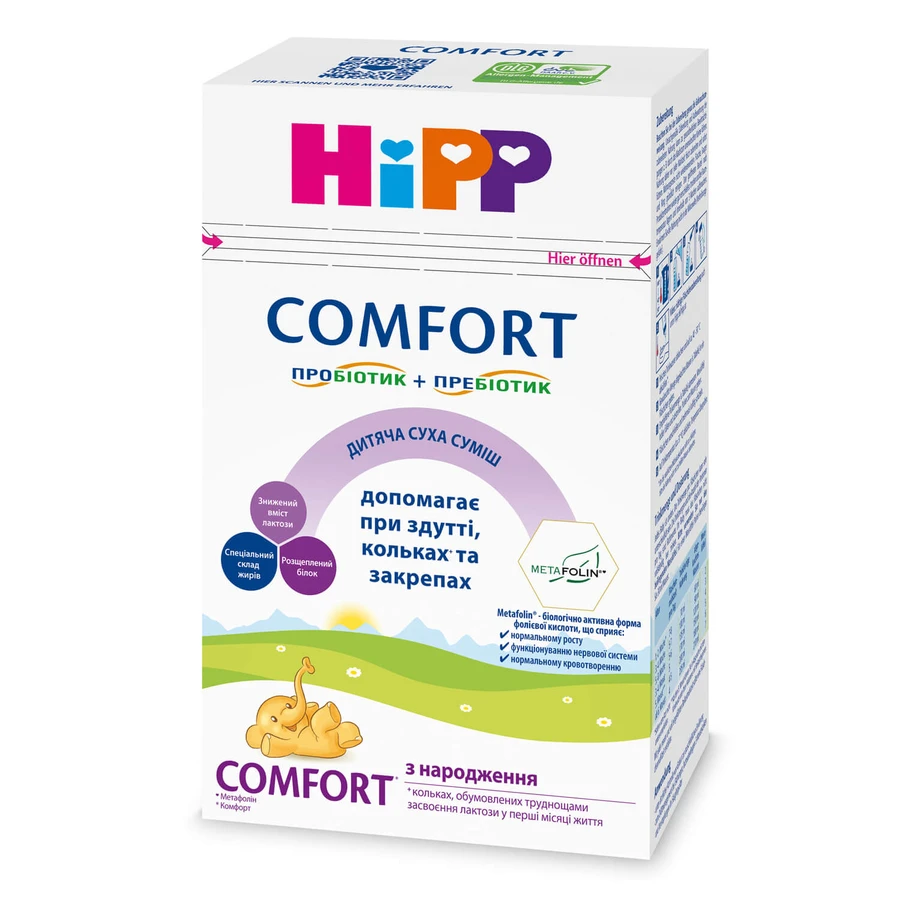 Суміш суха молочна дитяча HiPP Comfort з народження 600 г: ціни та характеристики