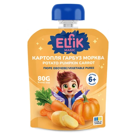 Пюре овощное Elfik Magic Картофель-Тыква-Морковь дой-пак, 80 г: цены и характеристики