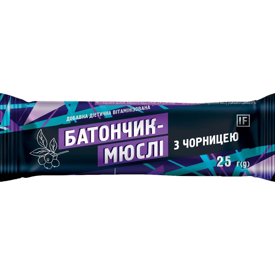 Батончик-мюслі з чорницею, 25 г: ціни та характеристики