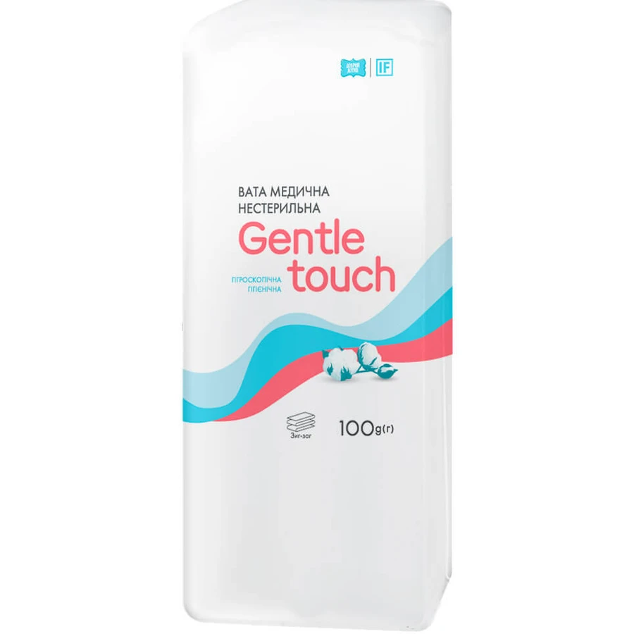 Вата Gentle touch зигзаг, нестерильна, 100 г: ціни та характеристики