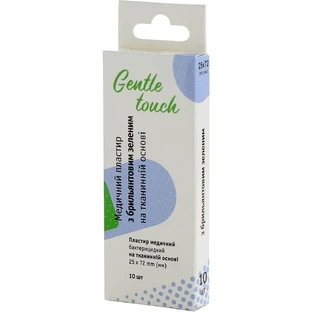 Пластырь Gentle touch медицинский на тканевой основе с бриллиантовым зеленым 25 мм х 72 мм №10