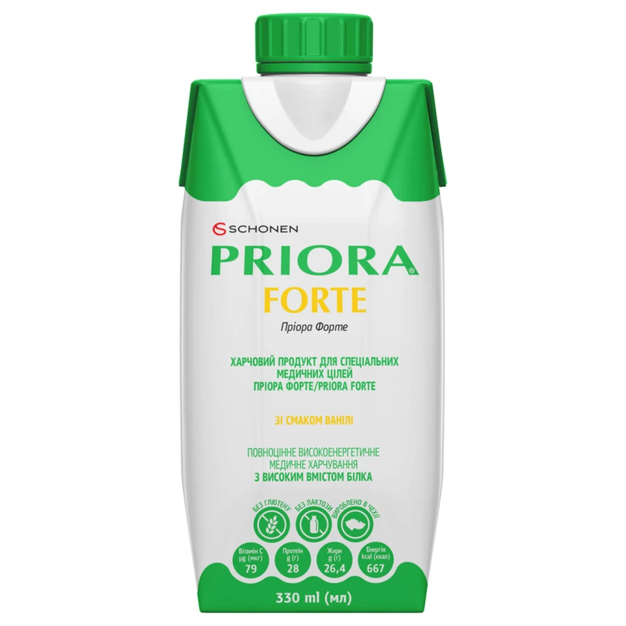 Харчування для спеціальних медичних цілей Priora Forte для дорослих та дітей від 3 років зі смаком ванілі 330 мл: ціни та характеристики