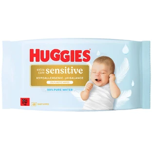 Серветки вологі дитячі Huggies Pure Extra Care Sensitive №48