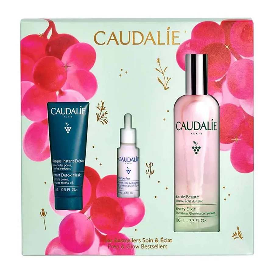 Набір Сaudalie Beauty Elixir 100 Set 2025 Еліксир-вода для обличчя 100 мл + Детокс-маска 15 мл + Сироватка для корекції обличчя 10 мл: ціни та характеристики