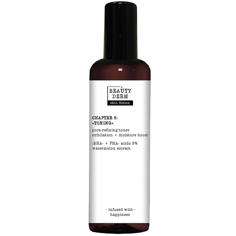 Тонер для очищення пор Beauty Derm Skin Fiction з BHA-, PHA-кислотами та кавуном 200 мл: ціни та характеристики