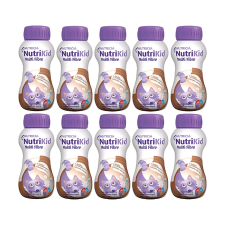 Набор NutriKid Multi Fibre, питательный препарат для детей старше 1 года, шоколадный вкус, 10 х 200 мл: цены и характеристики