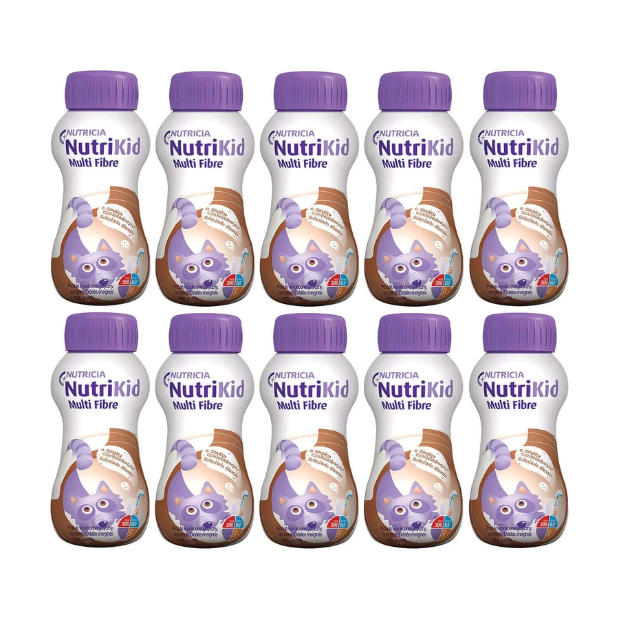 Набор NutriKid Multi Fibre, питательный препарат для детей старше 1 года, шоколадный вкус, 10 х 200 мл: цены и характеристики