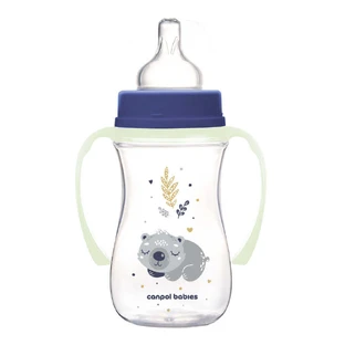 Canpol Babies EasyStart, антиколиковая, бутылочка с широким горлышком, Sleepy Koala, голубая, с 3 месяцев, 240 мл