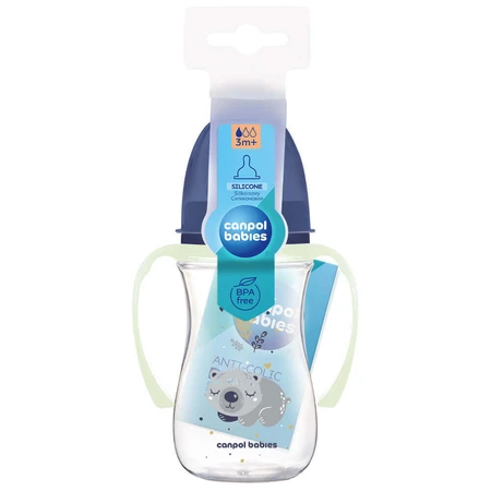 Canpol Babies EasyStart, антиколиковая, бутылочка с широким горлышком, Sleepy Koala, голубая, с 3 месяцев, 240 мл: цены и характеристики