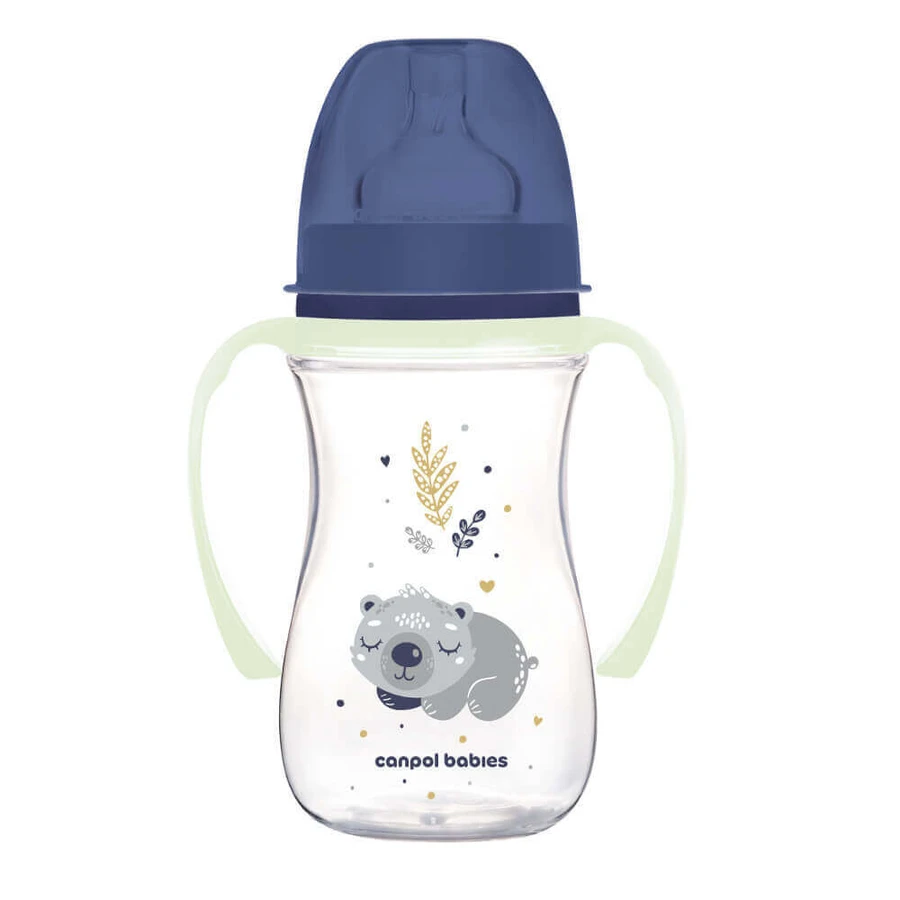 Canpol Babies EasyStart, антиколиковая, бутылочка с широким горлышком, Sleepy Koala, голубая, с 3 месяцев, 240 мл: цены и характеристики