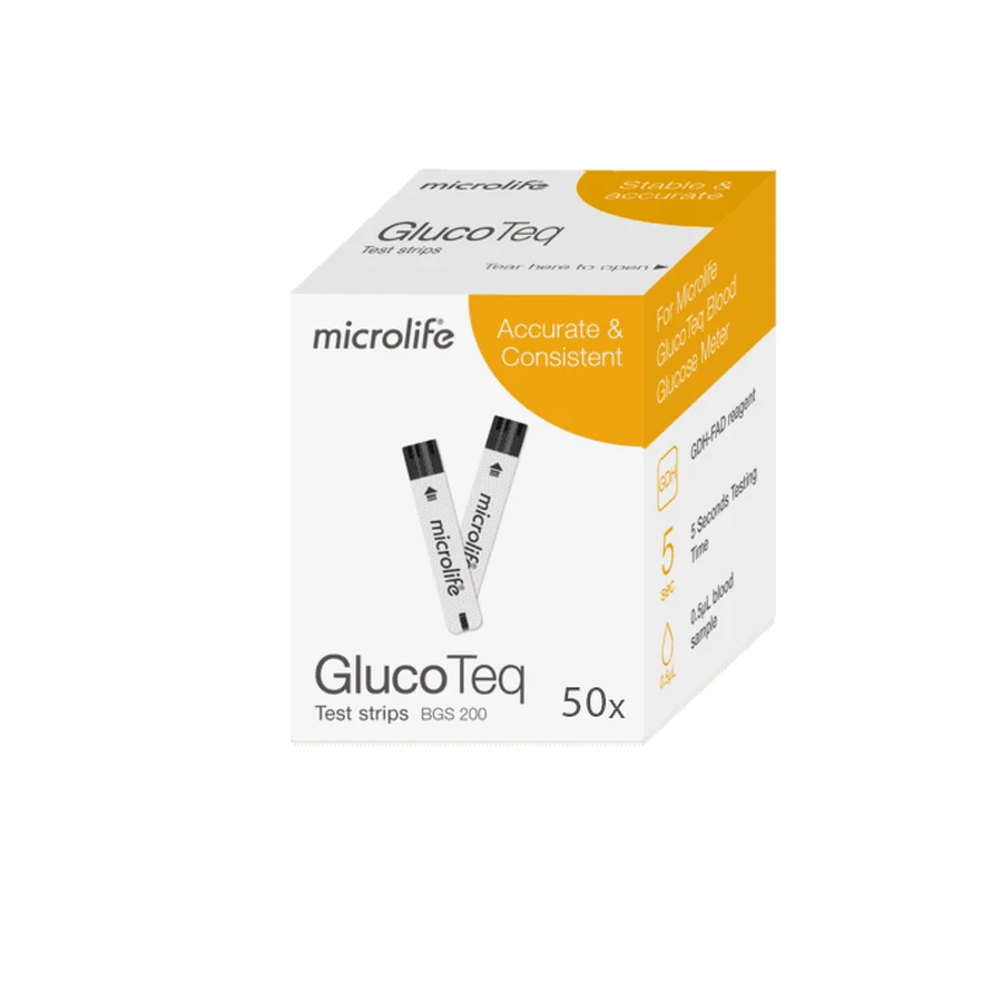 50 тестов на уровень глюкозы в крови Microlife GlucoTeq: цены и характеристики