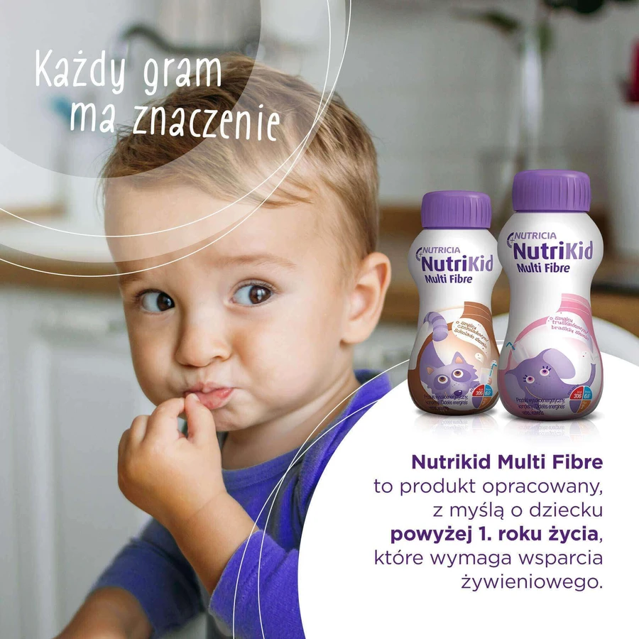 Набор NutriKid Multi Fibre, питательный препарат для детей старше 1 года, со вкусом клубники, 10 x 200 мл: цены и характеристики